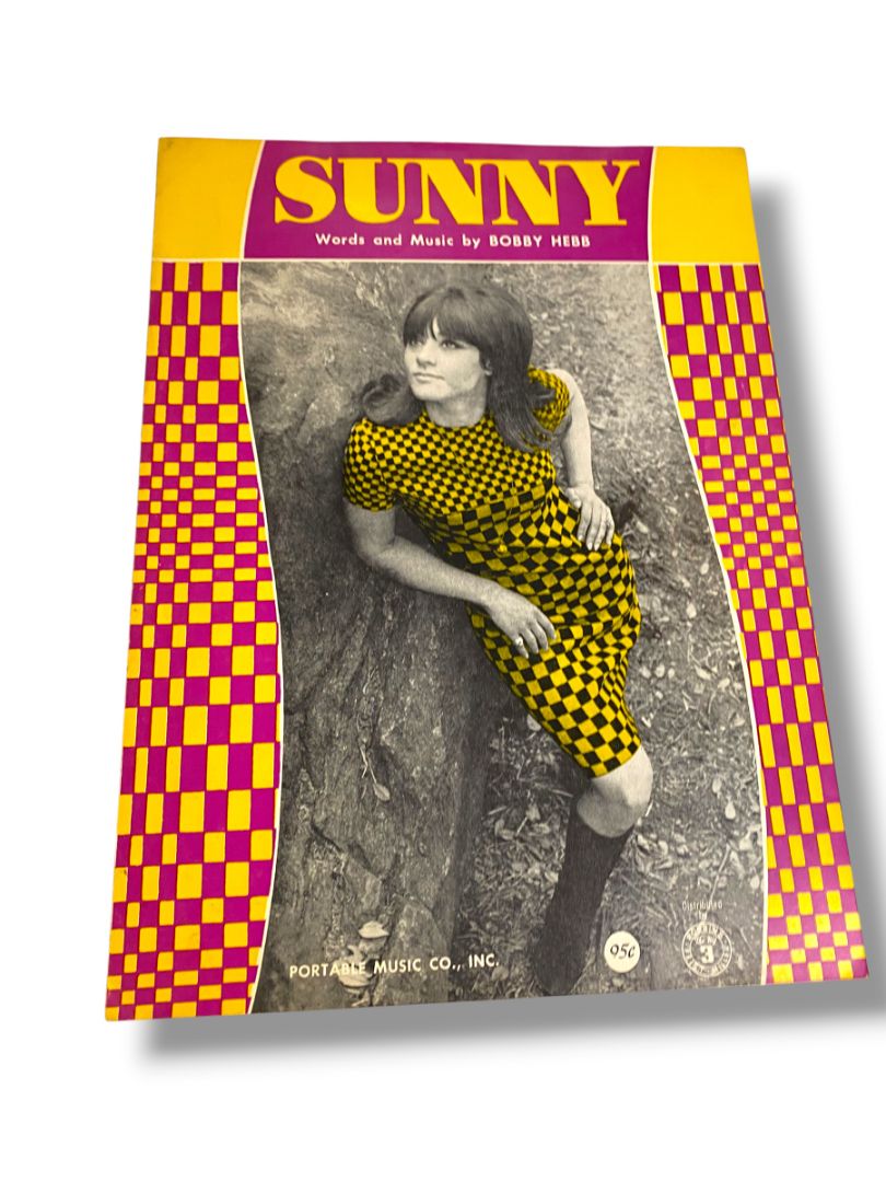 1966 Sunny Sheet Music by Bobby Hebb Portable Music Co