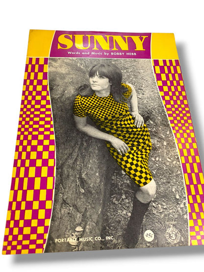 1966 Sunny Sheet Music by Bobby Hebb Portable Music Co