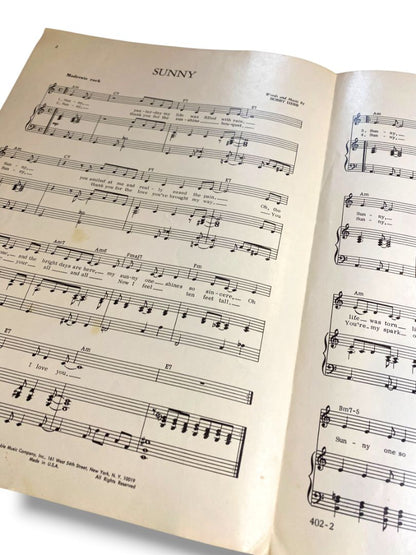 1966 Sunny Sheet Music by Bobby Hebb Portable Music Co