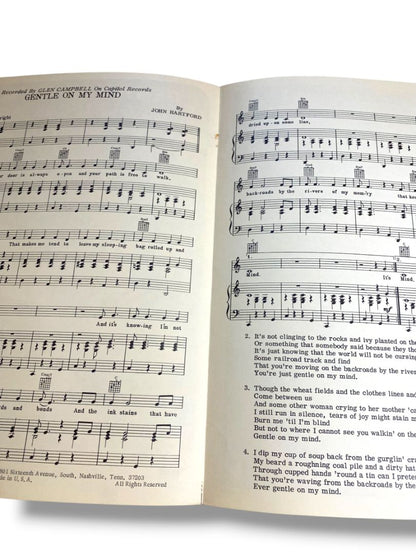 1967 Gentle on My Mind Sheet Music Glenn Campbell John Hartford Glaser Publications
