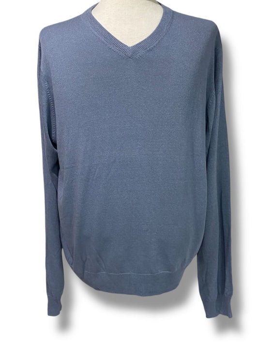 Size Large Jos A Bank Signature Collection Mens Blue Silk Sweater