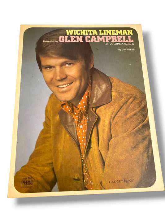 1968 Wichita Lineman Sheet Music Glen Campbell Jim Webb Canopy Music