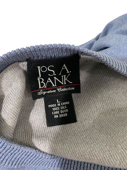 Size Large Jos A Bank Signature Collection Mens Blue Silk Sweater