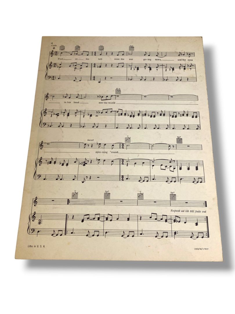 1967 The Fool on the Hill Sheet Music Lennon McCartney Comet Music Sergio Mendes
