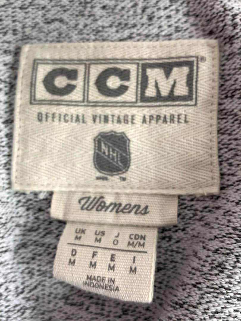 Medium CCM Womens NHL Philadelphia Flyers V-Neck Sweater Gray Marled Knit