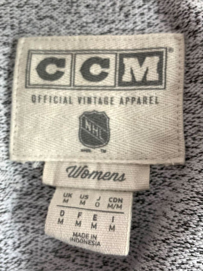 Medium CCM Womens NHL Philadelphia Flyers V-Neck Sweater Gray Marled Knit