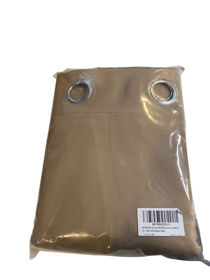 Set of 2 Wontex New Grommet Blackout Curtains Panels Khaki 52" x 84"