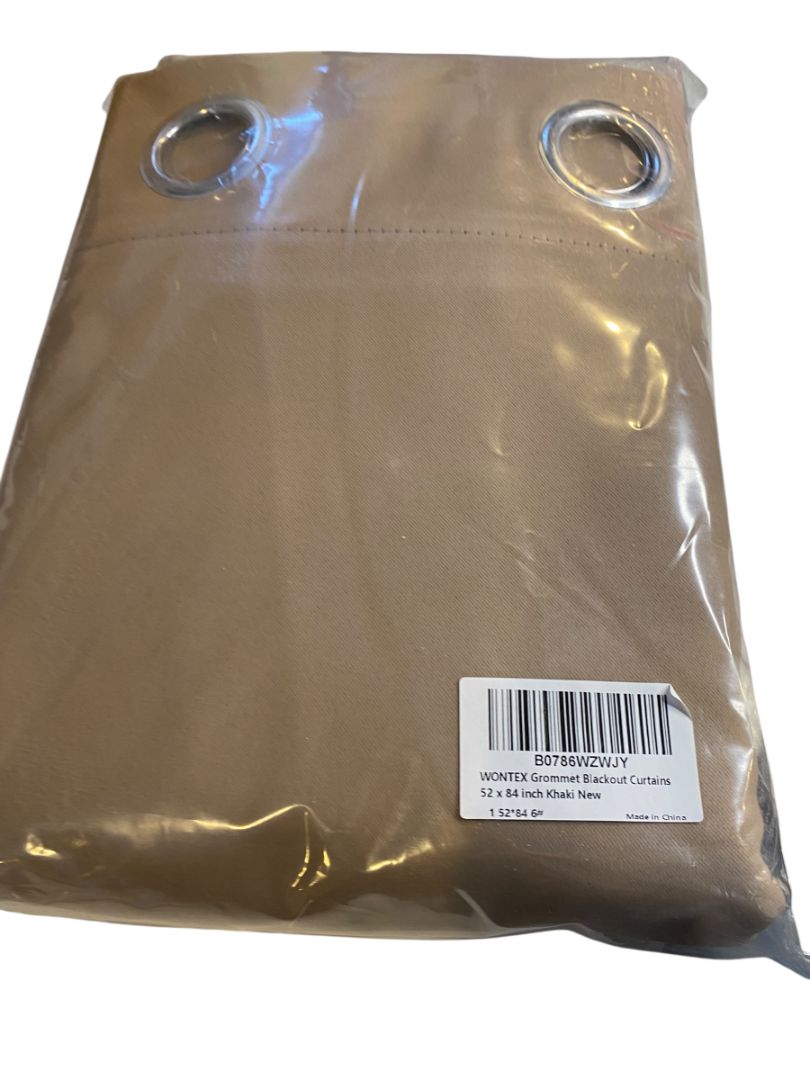 Set of 2 Wontex New Grommet Blackout Curtains Panels Khaki 52" x 84"