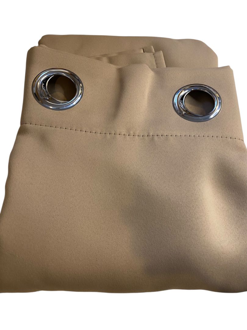 Set of 2 Wontex New Grommet Blackout Curtains Panels Khaki 52" x 84"