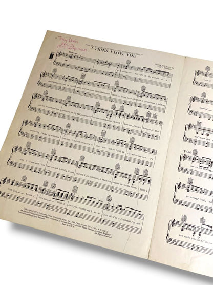 1970 I Think I Love You Sheet Music Tony Romeo Partridge Family Screen Gems