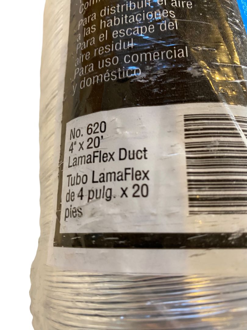 Lambro Lamaflex Foil Flexible Duct 4" x 20" No 620 New