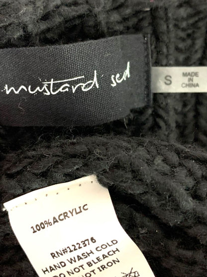 Small Mustard Seed Womens Black Cardigan Sweater O-Ring Buckle