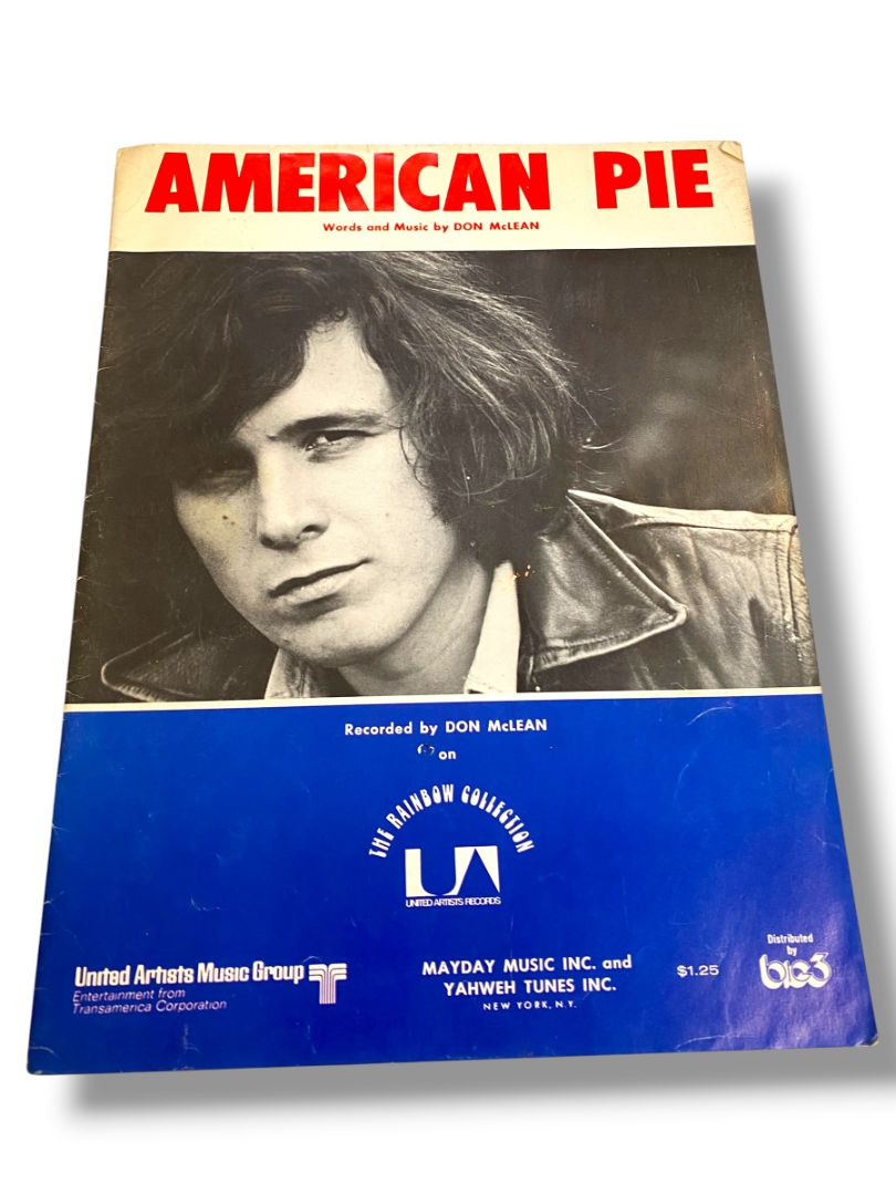 1972 American Pie Don McLean Sheet Music United Artists Music Group