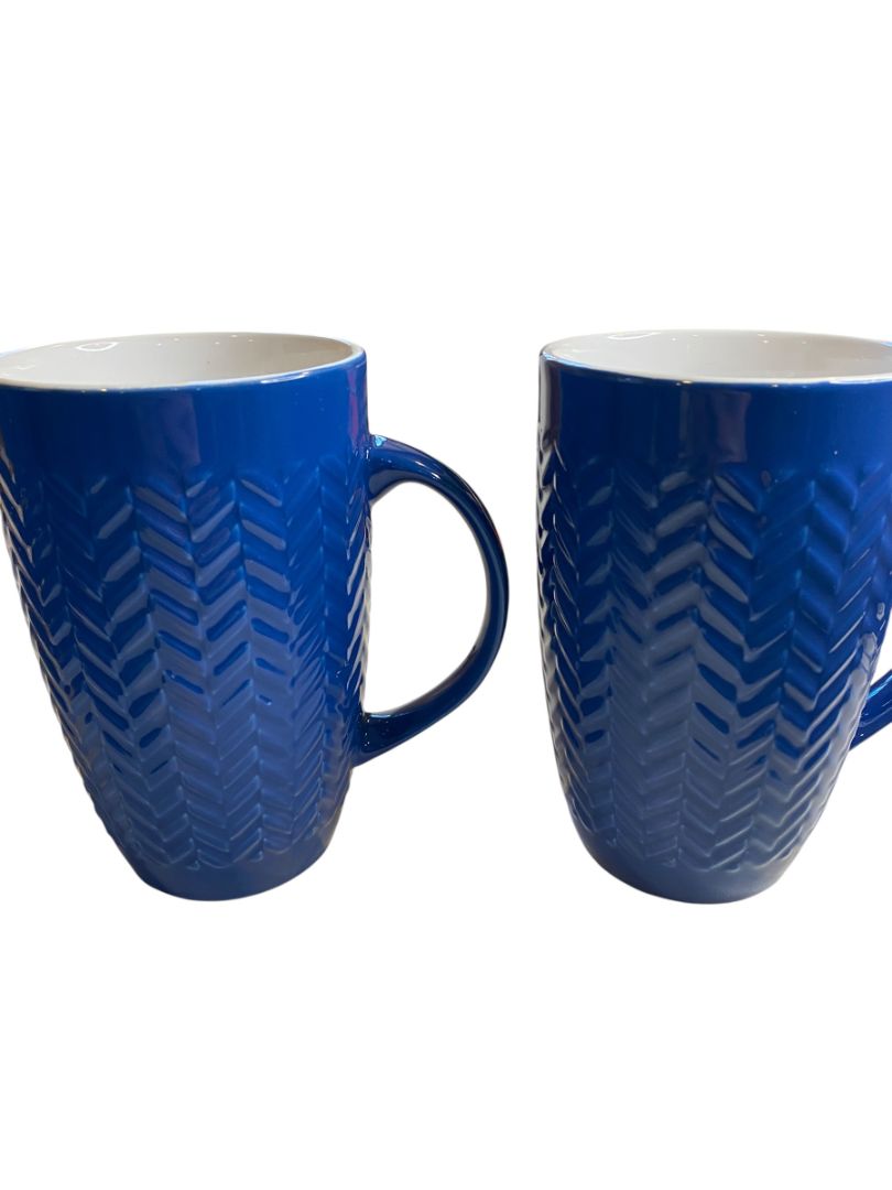 ArmorArc Set of 2 Large 16 oz Tall Mug Chevron Pattern Dishwasher Microwave Safe