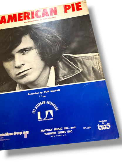 1972 American Pie Don McLean Sheet Music United Artists Music Group