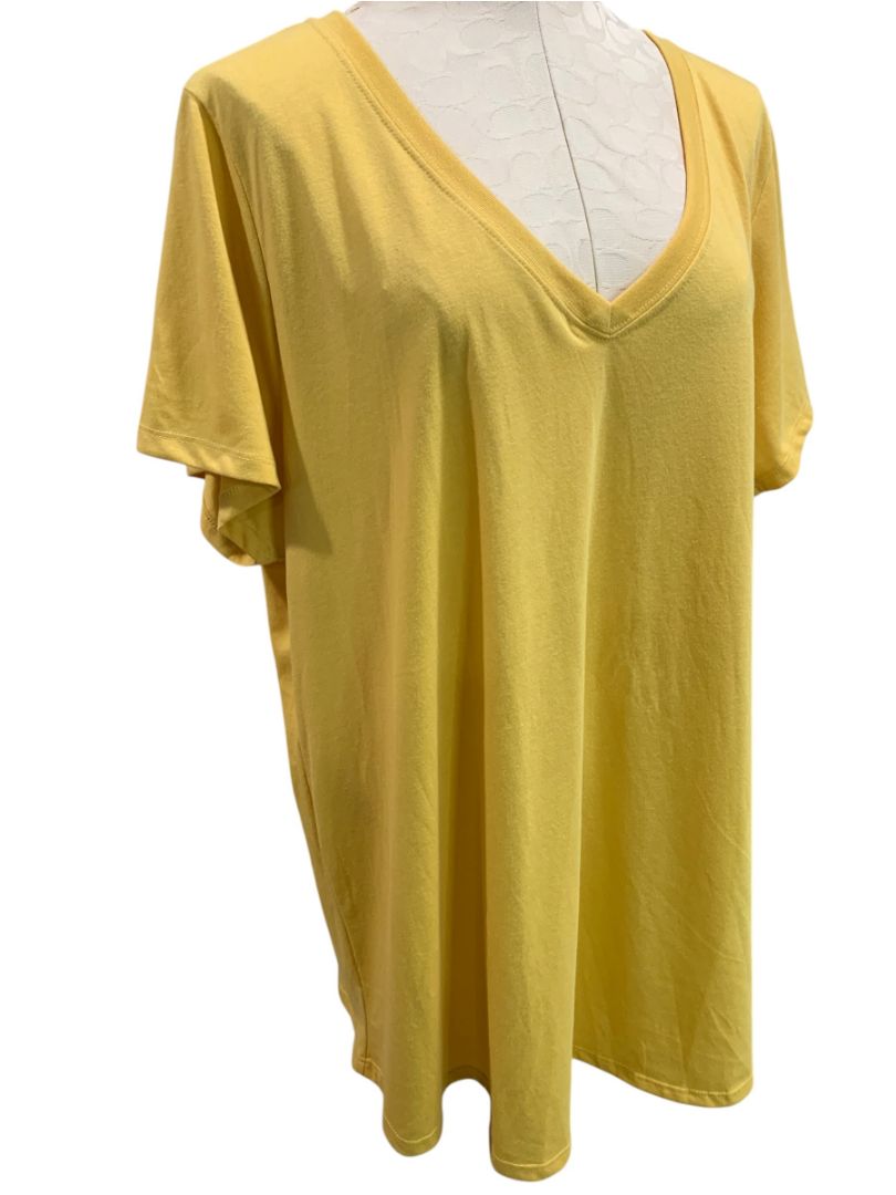 Size 3X Torrid Classic Fit New Womens Tshirt Gold Yellow V-Neck