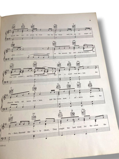 1972 American Pie Don McLean Sheet Music United Artists Music Group