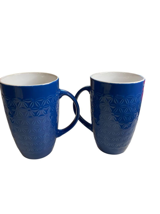 ArmorArc Set of 2 Large 16 oz Tall Mug Flower Pattern Dishwasher Microwave Safe