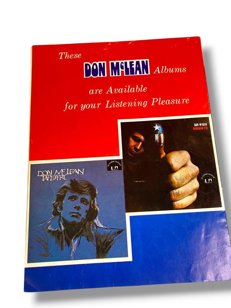 1972 American Pie Don McLean Sheet Music United Artists Music Group