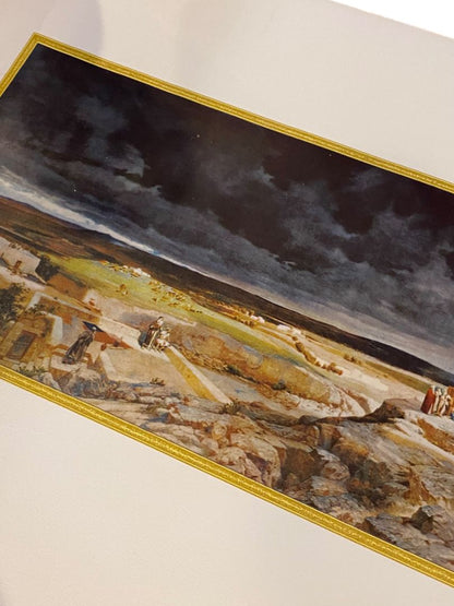 Vintage Lithograph The Cruxifixion by Jan Styka 38" x 15.25" Print