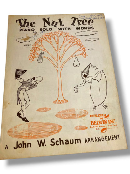 1951 The Nut Tree Sheet Music John W Schaum Piano Solo with Words Belwin