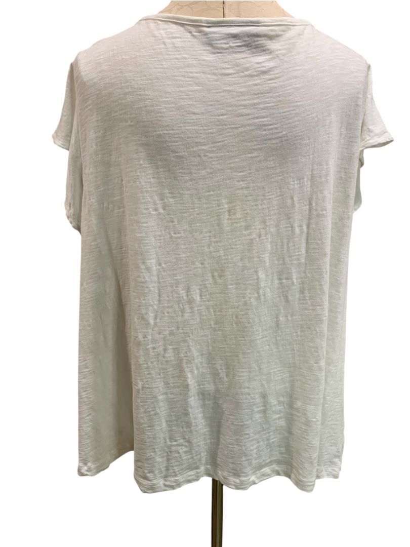 Size 3X (26/28) Lane Bryant Womens White Smocked Tshirt
