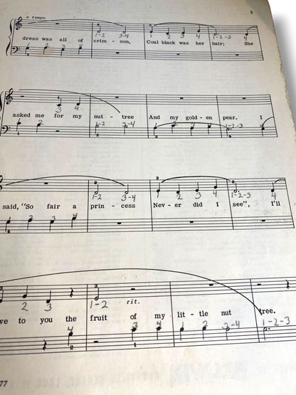 1951 The Nut Tree Sheet Music John W Schaum Piano Solo with Words Belwin