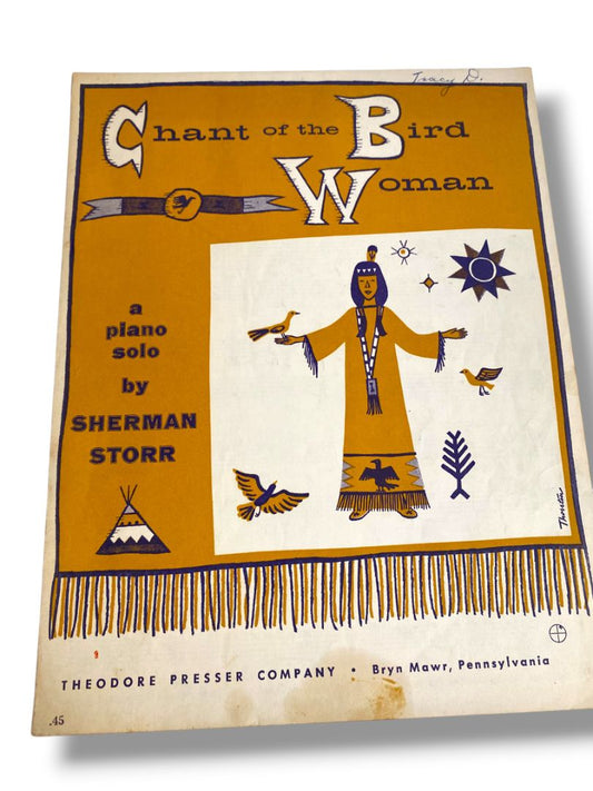 1967 Chant of the Bird Woman Sheet Music A Piano Solo by Sherman Storr