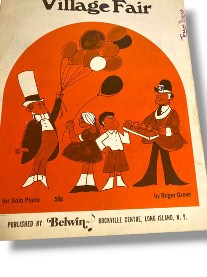 1969 Village Fair Sheet Music Carr Glover for Solo Piano Belwin Inc