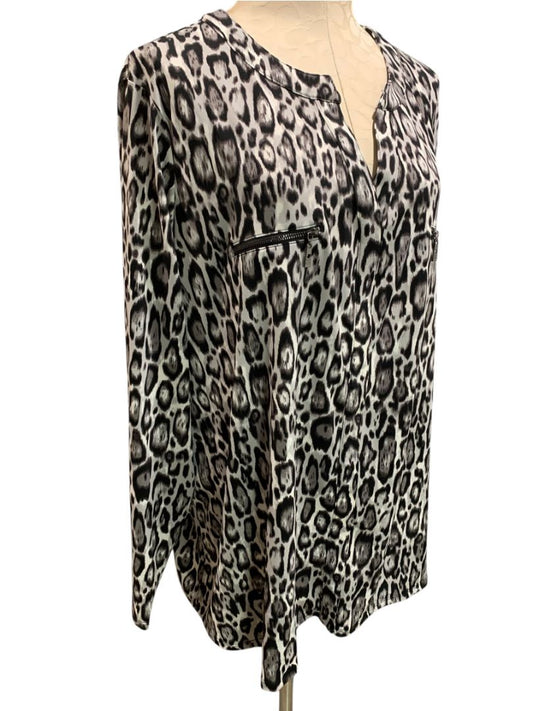 Size 3X Belle by Kim Gravel Pullover Animal Print Blouse Shirt Womens