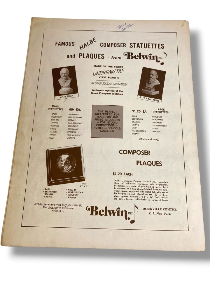 1969 Village Fair Sheet Music Carr Glover for Solo Piano Belwin Inc