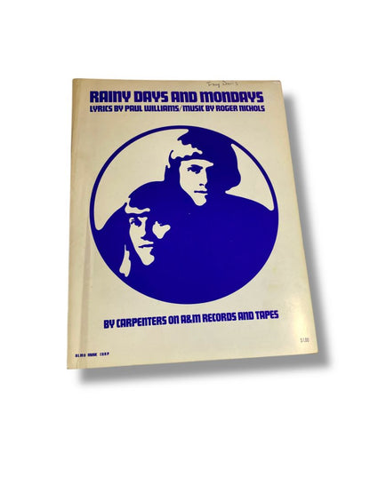1971 Rainy Days and Mondays Sheet Music Carpenters Paul Williams Roger Nichols