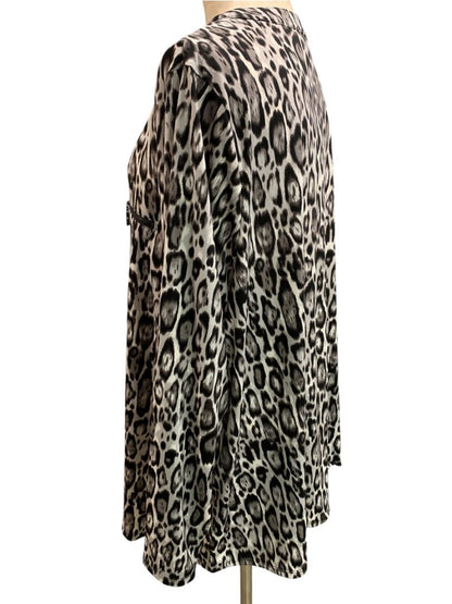 Size 3X Belle by Kim Gravel Pullover Animal Print Blouse Shirt Womens