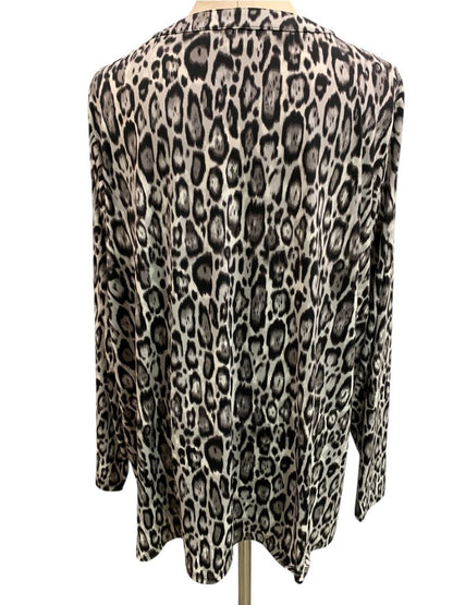 Size 3X Belle by Kim Gravel Pullover Animal Print Blouse Shirt Womens