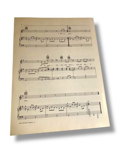 1971 Sheet Music City of New Orleans Arlo Guthrie Steve Goodman Kam Rippa