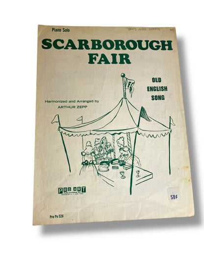 Vintage Sheet Music Scarborough Fair Piano Solo Arthur Zep Old English Song