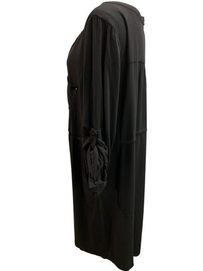 Size 3X Torrid Black Pullover Dress Drawstring Waist Pockets Roll Tab