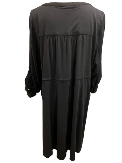 Size 3X Torrid Black Pullover Dress Drawstring Waist Pockets Roll Tab