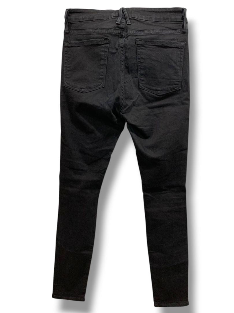 Size 8 Good American Womens Black Distressed Jeans Denim Stretch