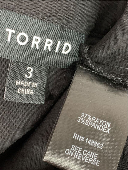 Size 3X Torrid Black Pullover Dress Drawstring Waist Pockets Roll Tab