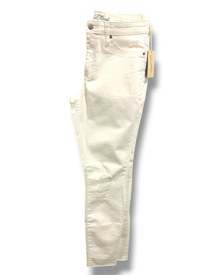 Size 8 Univeral Thread Womens New White Distressed Jeans Raw Hem