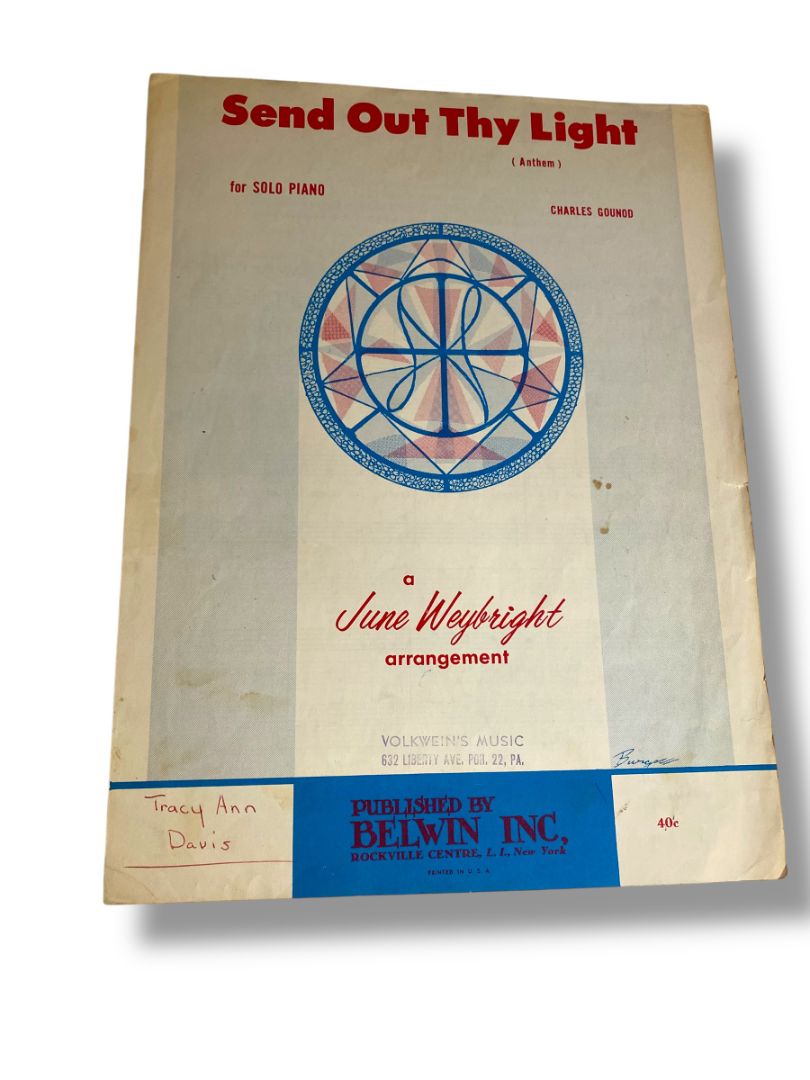 Vintage Sheet Music Send Out Thy Light Solo Piano Garles Gounod