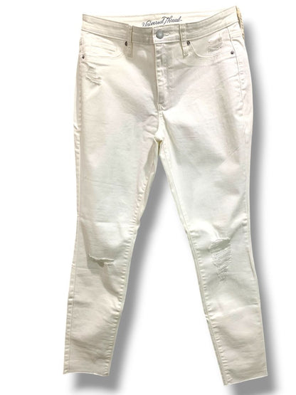 Size 8 Univeral Thread Womens New White Distressed Jeans Raw Hem