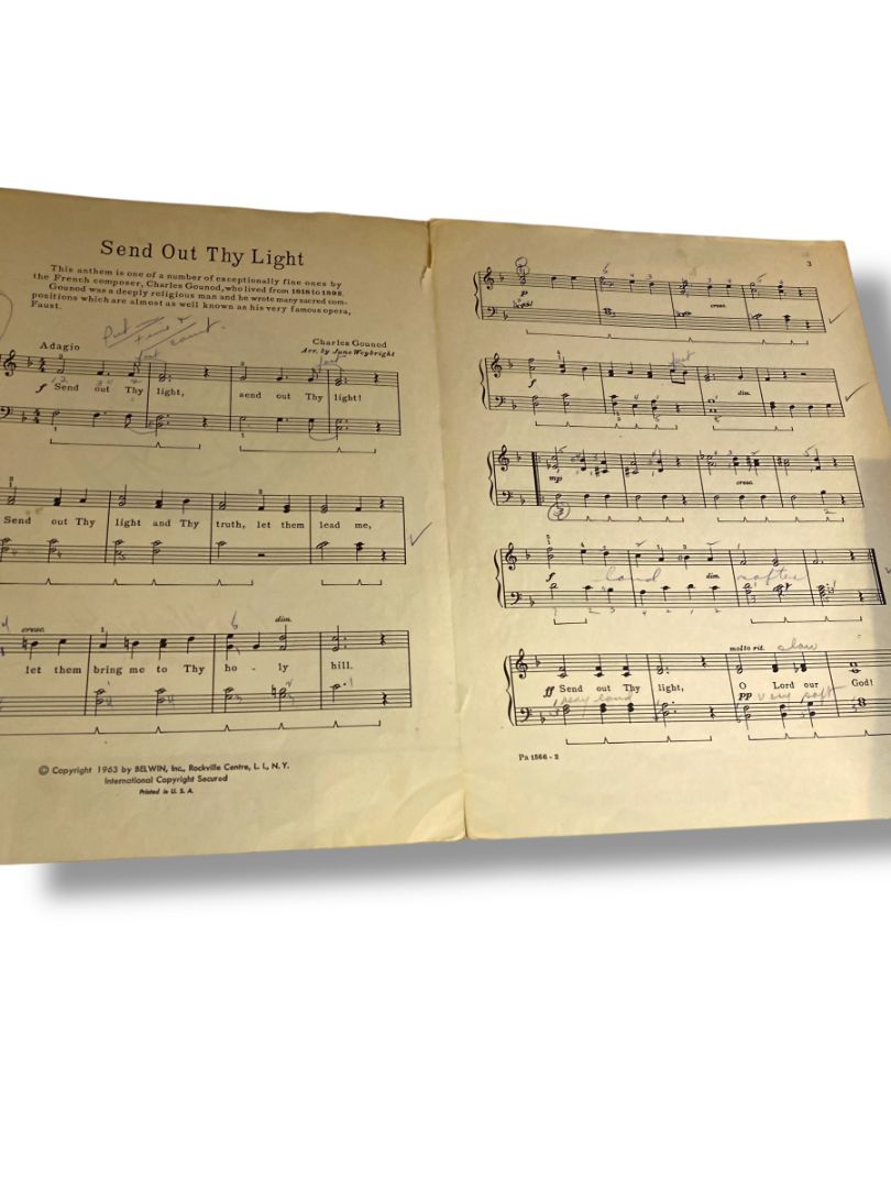 Vintage Sheet Music Send Out Thy Light Solo Piano Garles Gounod