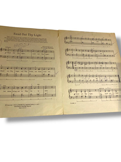 Vintage Sheet Music Send Out Thy Light Solo Piano Garles Gounod
