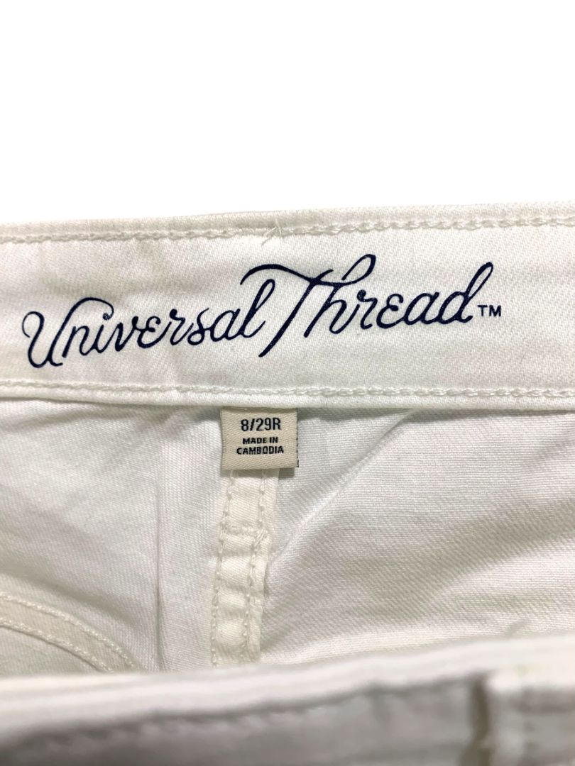 Size 8 Univeral Thread Womens New White Distressed Jeans Raw Hem