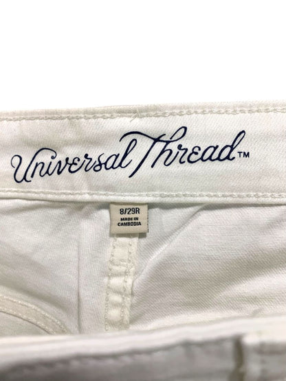Size 8 Univeral Thread Womens New White Distressed Jeans Raw Hem