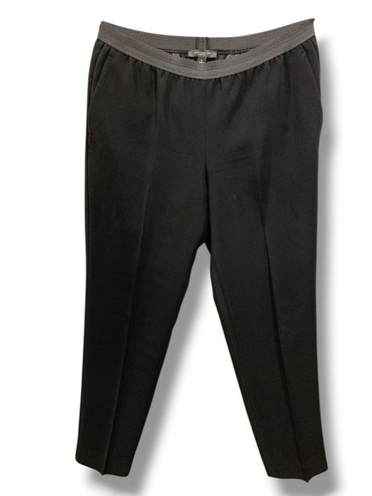 Size 6 Ann Taylor Black Pull On Pants Dress Style Pockets Elastic Waist