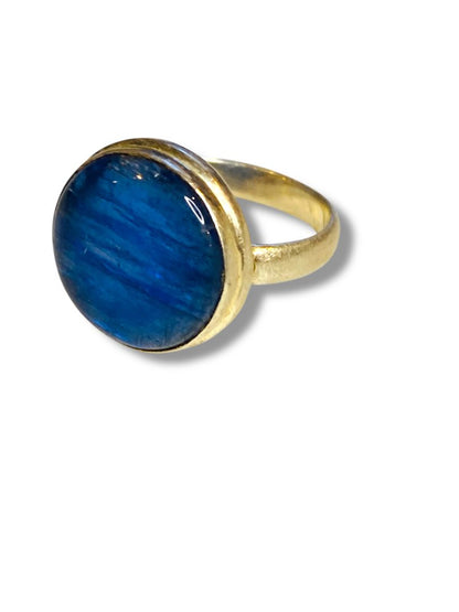 Vintage Size 8.5 Sterling Silver Ring 16mm Tanzanite Blue