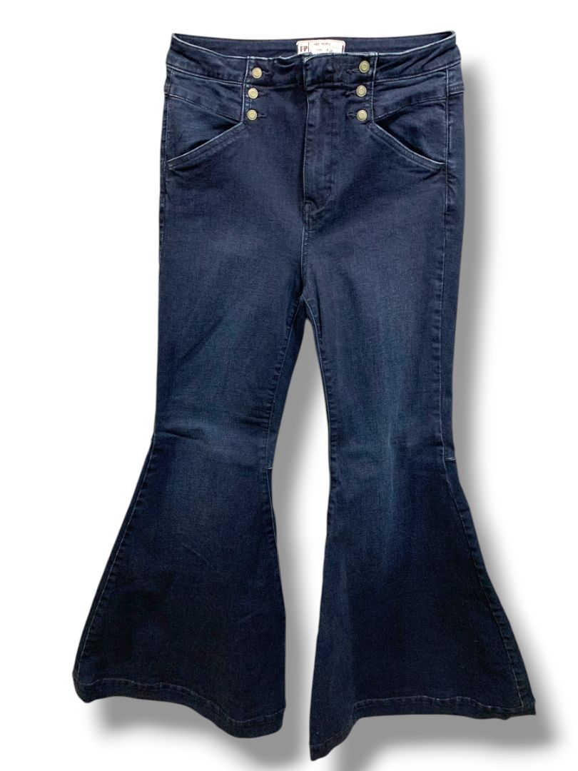 Size 28 Free People Maddox Denim Womens Flare Leg Jeans Retro Style